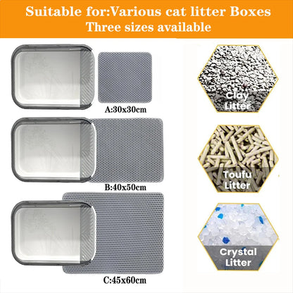 45x60CM Cat Litter Mat Large Size Waterproof Pet Toilet Cat Litter Trapping Mat Non Slip Double Layer Cat Litter Box Pad