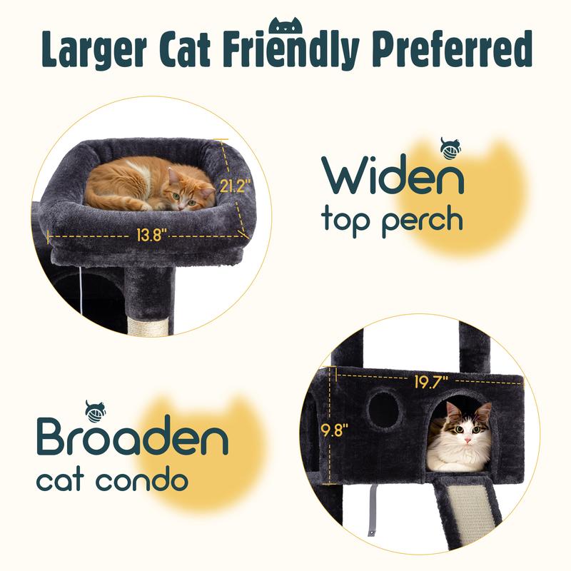 PurrHaven™ 65" Multi-Level Cat Tree Tower