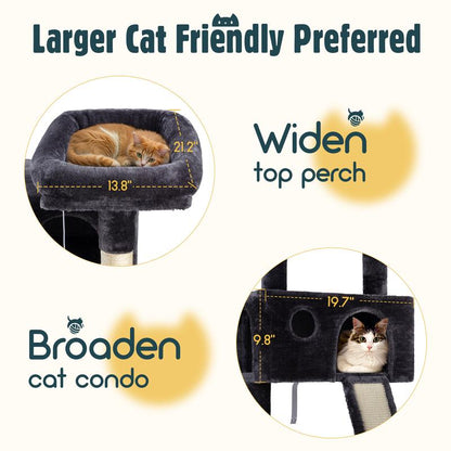 PurrHaven™ 65" Multi-Level Cat Tree Tower